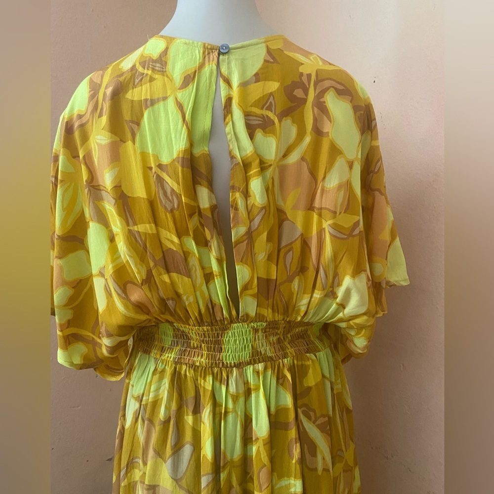 Olivaceous Yellow Green Wrap Sundress - Picture 3 of 10